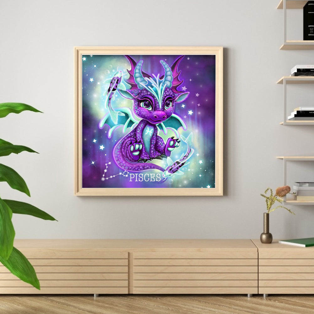 Little Flying Dragon - 18CT Stamped Cross Stitch 30*30CM