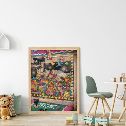 Cat'S Dreams Come True - 14CT Stamped Cross Stitch 33*43CM(Joy Sunday)