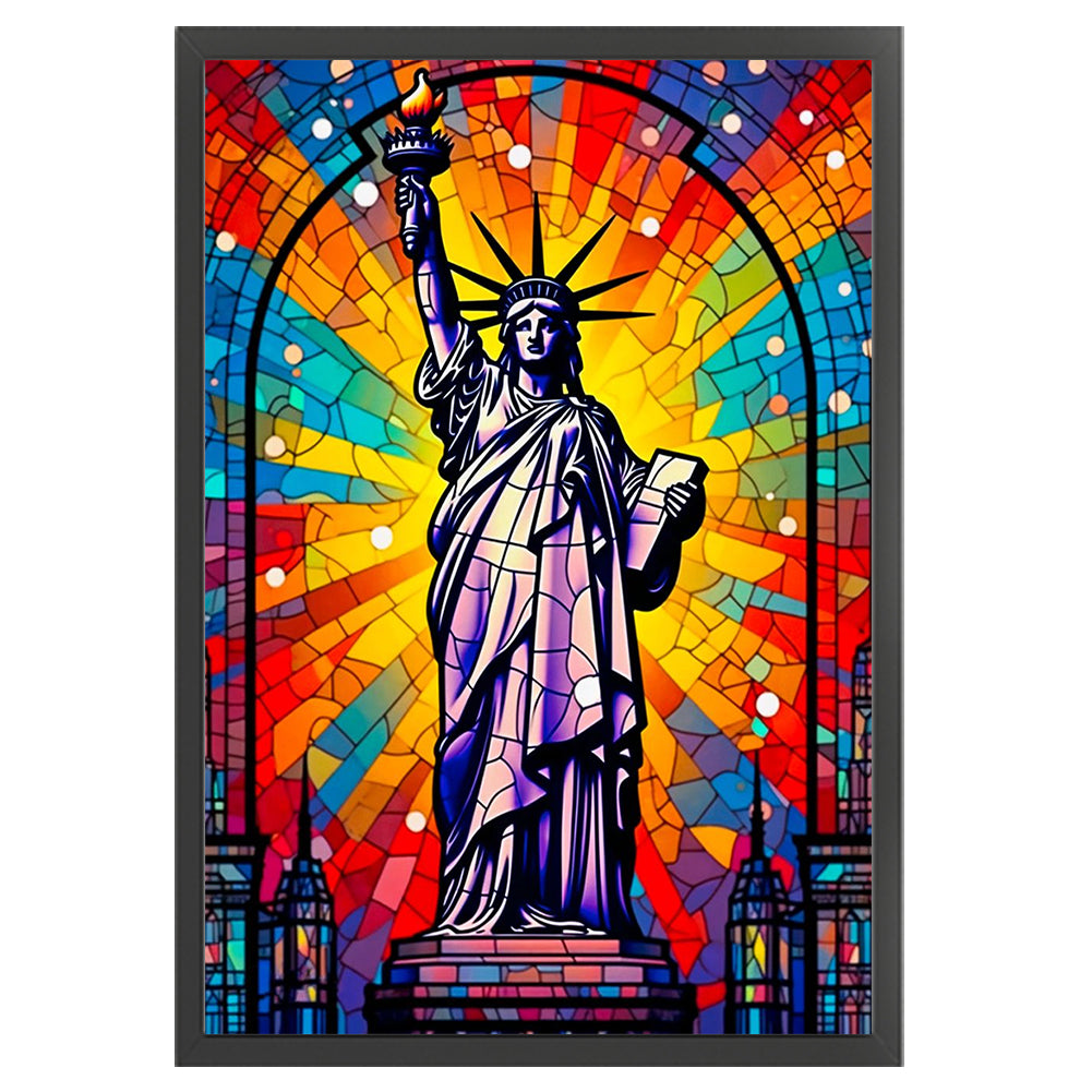 Glass Painting-Statue Of Liberty - 11CT Stamped Cross Stitch 50*70CM