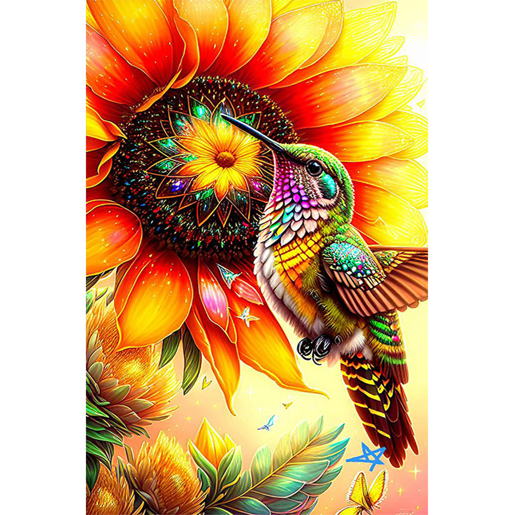 Hummingbird And Sunflower - 11CT Stamped Cross Stitch 35*55CM