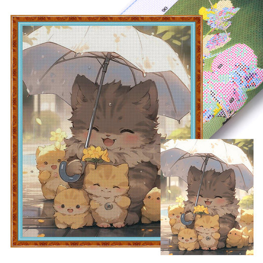 Cat - 11CT Stamped Cross Stitch 40*50CM