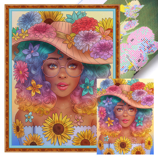 Flower Girl - 11CT Stamped Cross Stitch 40*53CM