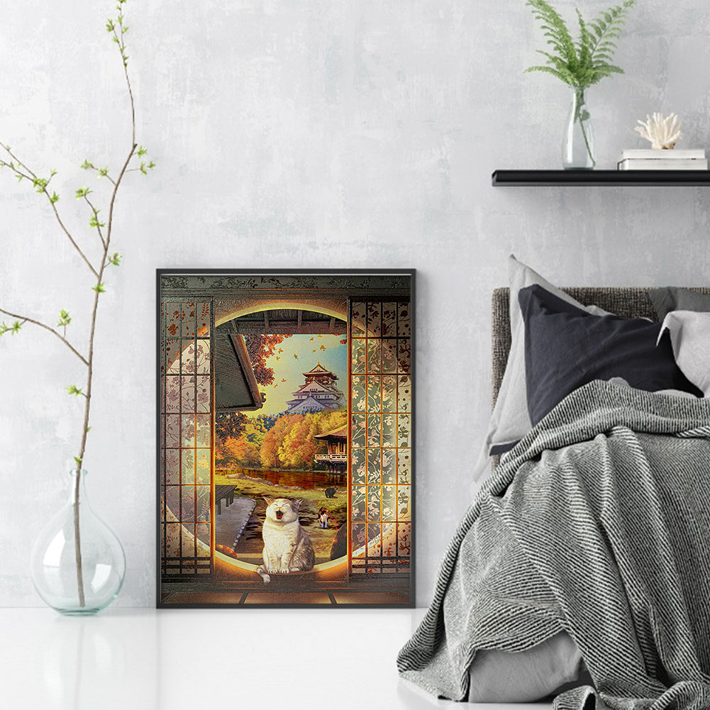 Cat In The Corridor - 11CT Stamped Cross Stitch 40*55CM