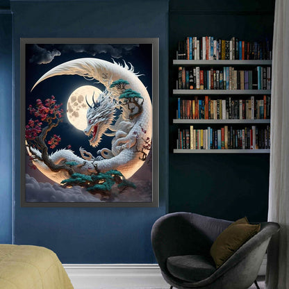 Moon Dragon - 11CT Stamped Cross Stitch 50*60CM