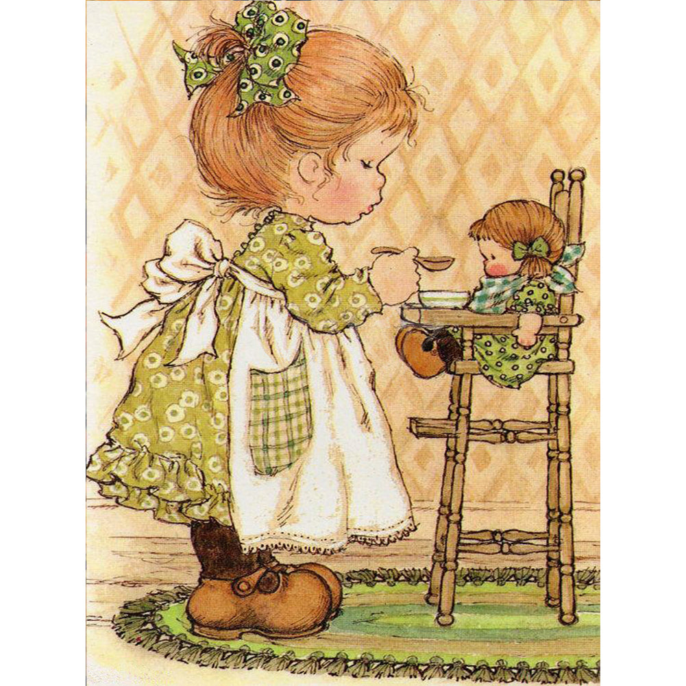 Little Girl Drawing - 11CT Stamped Cross Stitch 50*65CM