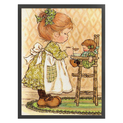 Little Girl Drawing - 11CT Stamped Cross Stitch 50*65CM