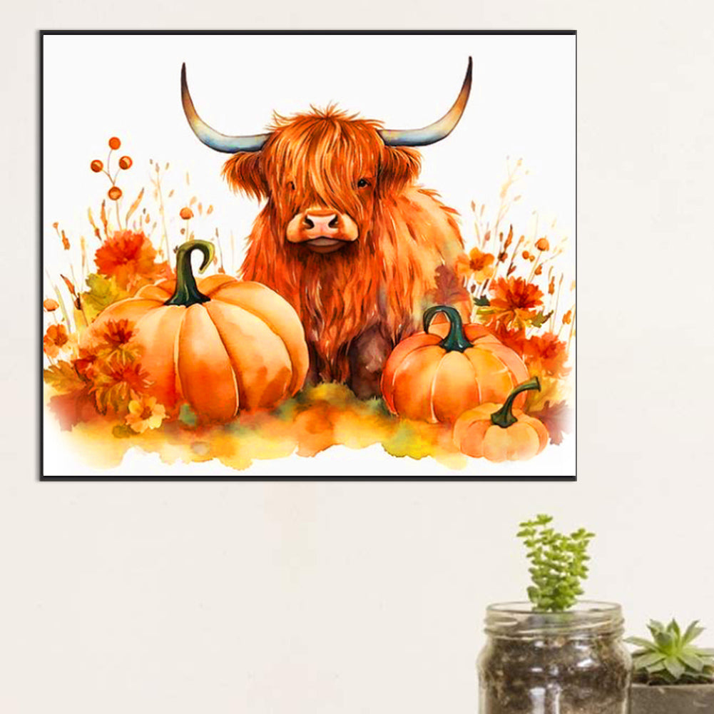 Cow And Pumpkin - Full Round Drill Diamond Painting 60*50CM