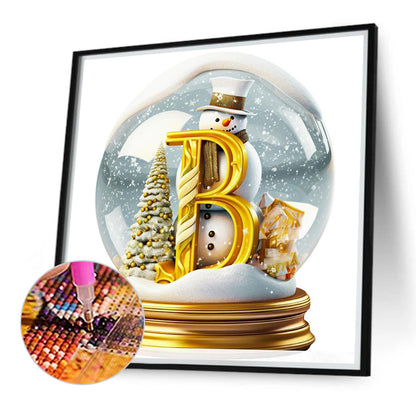 Christmas Alphabet Crystal Ball B - Full Round Drill Diamond Painting 40*40CM