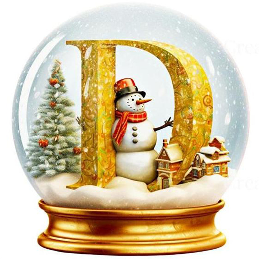 Christmas Alphabet Crystal Ball D - Full Round Drill Diamond Painting 40*40CM