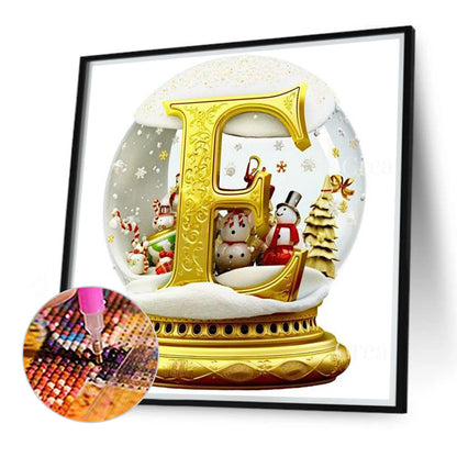 Christmas Alphabet Crystal Ball E - Full Round Drill Diamond Painting 40*40CM