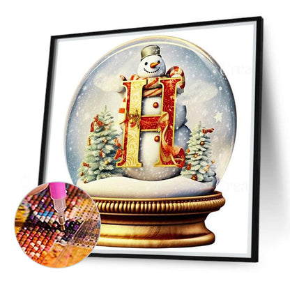 Christmas Alphabet Crystal Ball H - Full Round Drill Diamond Painting 40*40CM