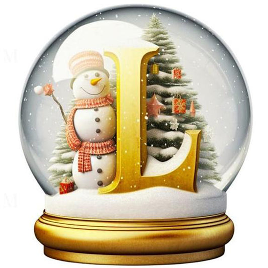 Christmas Alphabet Crystal Ball L - Full Round Drill Diamond Painting 40*40CM