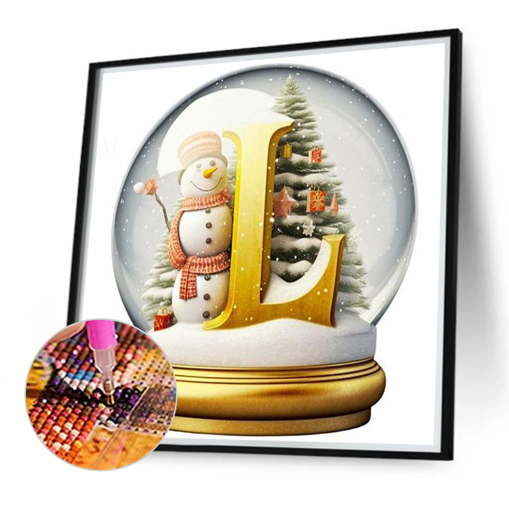 Christmas Alphabet Crystal Ball L - Full Round Drill Diamond Painting 40*40CM