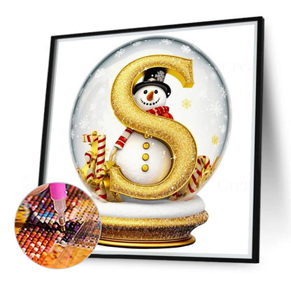 Christmas Alphabet Crystal Ball S - Full Round Drill Diamond Painting 40*40CM