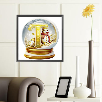 Christmas Alphabet Crystal Ball T - Full Round Drill Diamond Painting 40*40CM