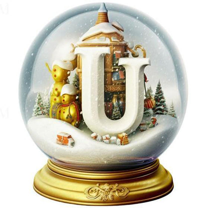 Christmas Alphabet Crystal Ball U - Full Round Drill Diamond Painting 40*40CM