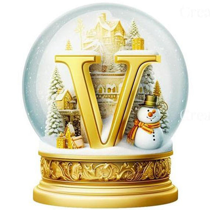 Christmas Alphabet Crystal Ball V - Full Round Drill Diamond Painting 40*40CM