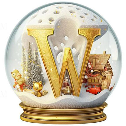 Christmas Alphabet Crystal Ball W - Full Round Drill Diamond Painting 40*40CM