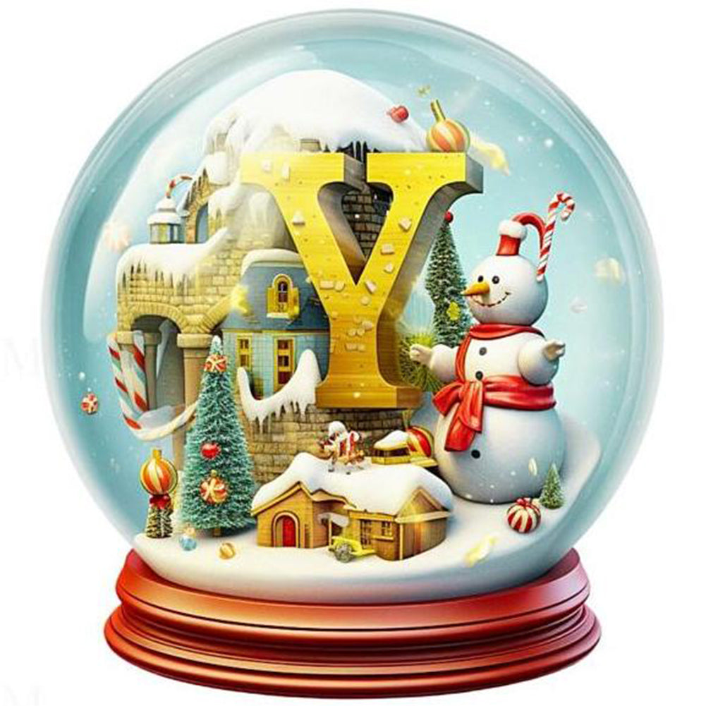 Christmas Alphabet Crystal Ball Y - Full Round Drill Diamond Painting 40*40CM