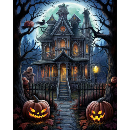 Halloween Haunted House - Full Square Drill Diamond Painting 40*50CM