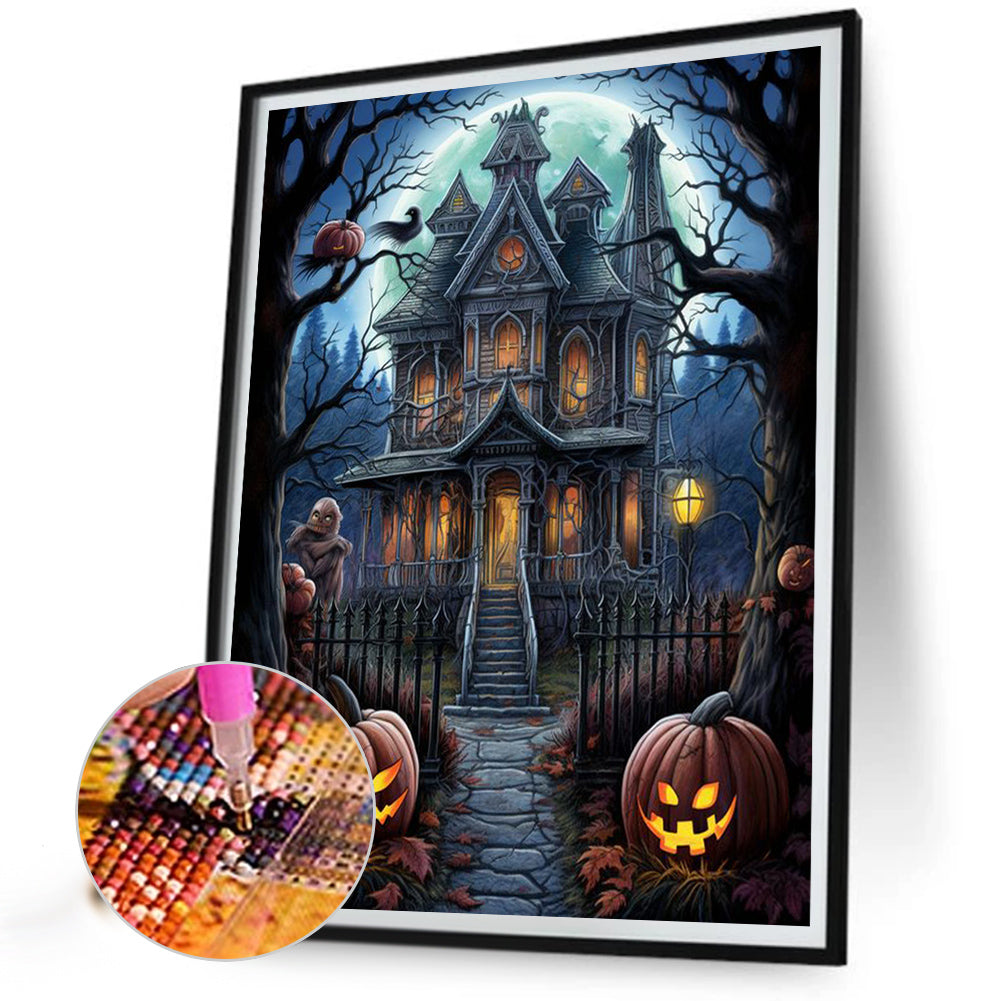 Halloween Haunted House - Full Square Drill Diamond Painting 40*50CM