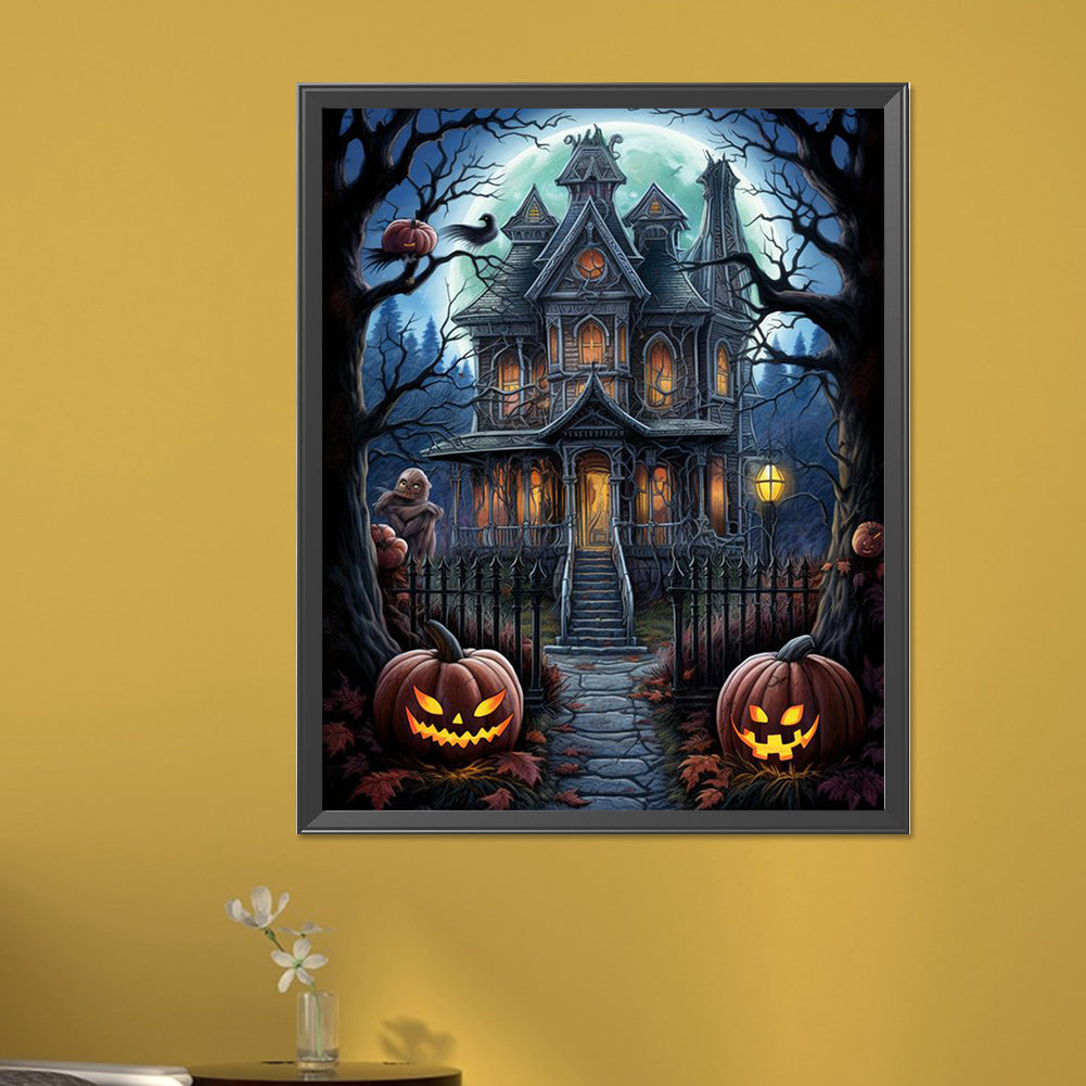 Halloween Haunted House - Full Square Drill Diamond Painting 40*50CM