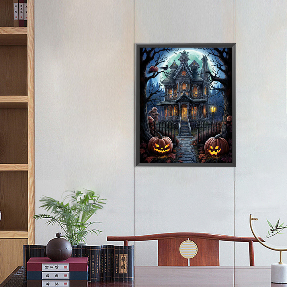 Halloween Haunted House - Full Square Drill Diamond Painting 40*50CM