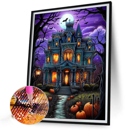 Halloween Haunted House - Full Square Drill Diamond Painting 40*50CM