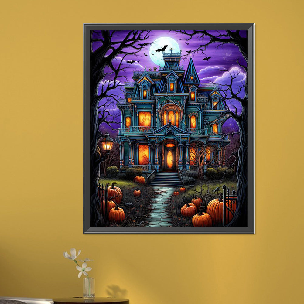 Halloween Haunted House - Full Square Drill Diamond Painting 40*50CM