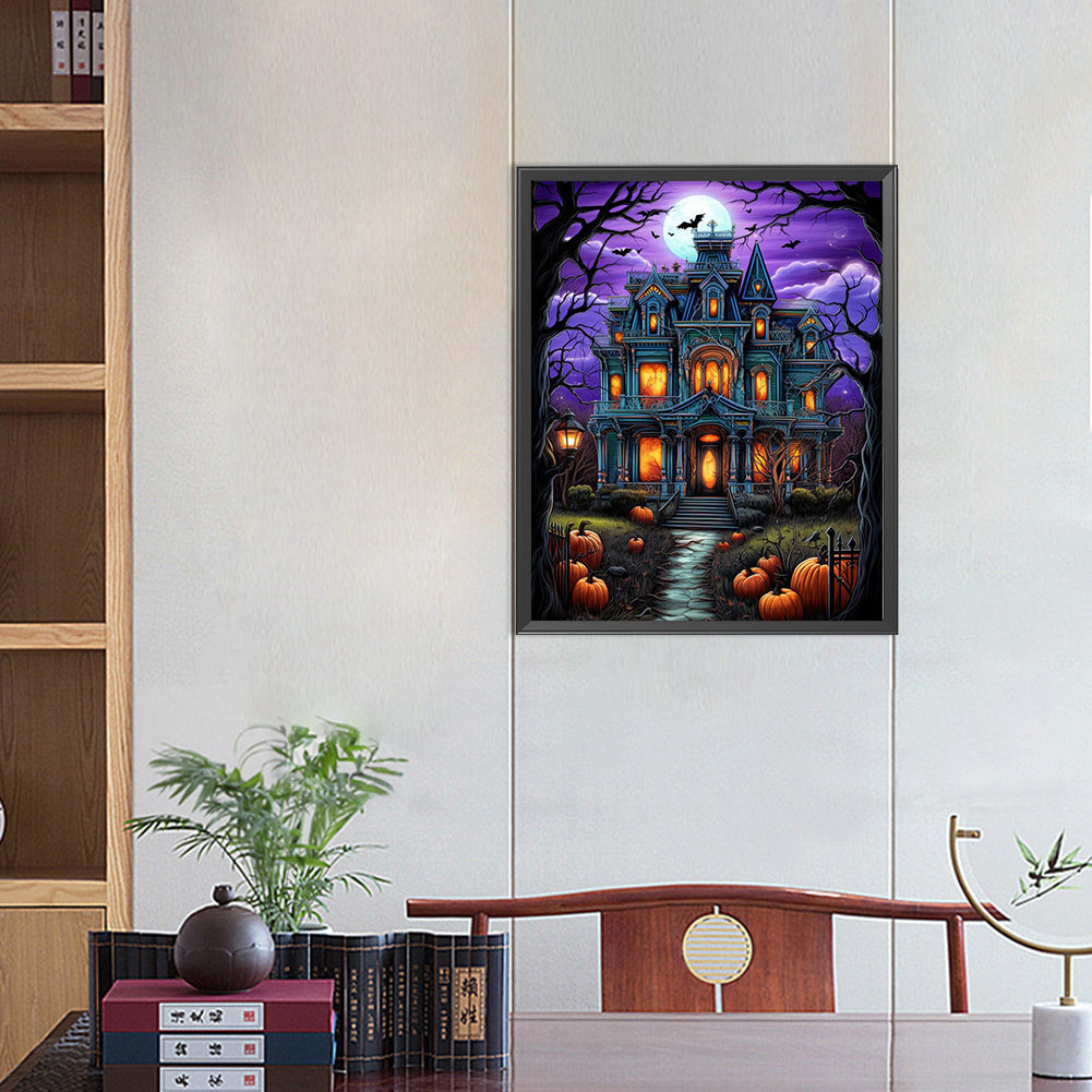 Halloween Haunted House - Full Square Drill Diamond Painting 40*50CM