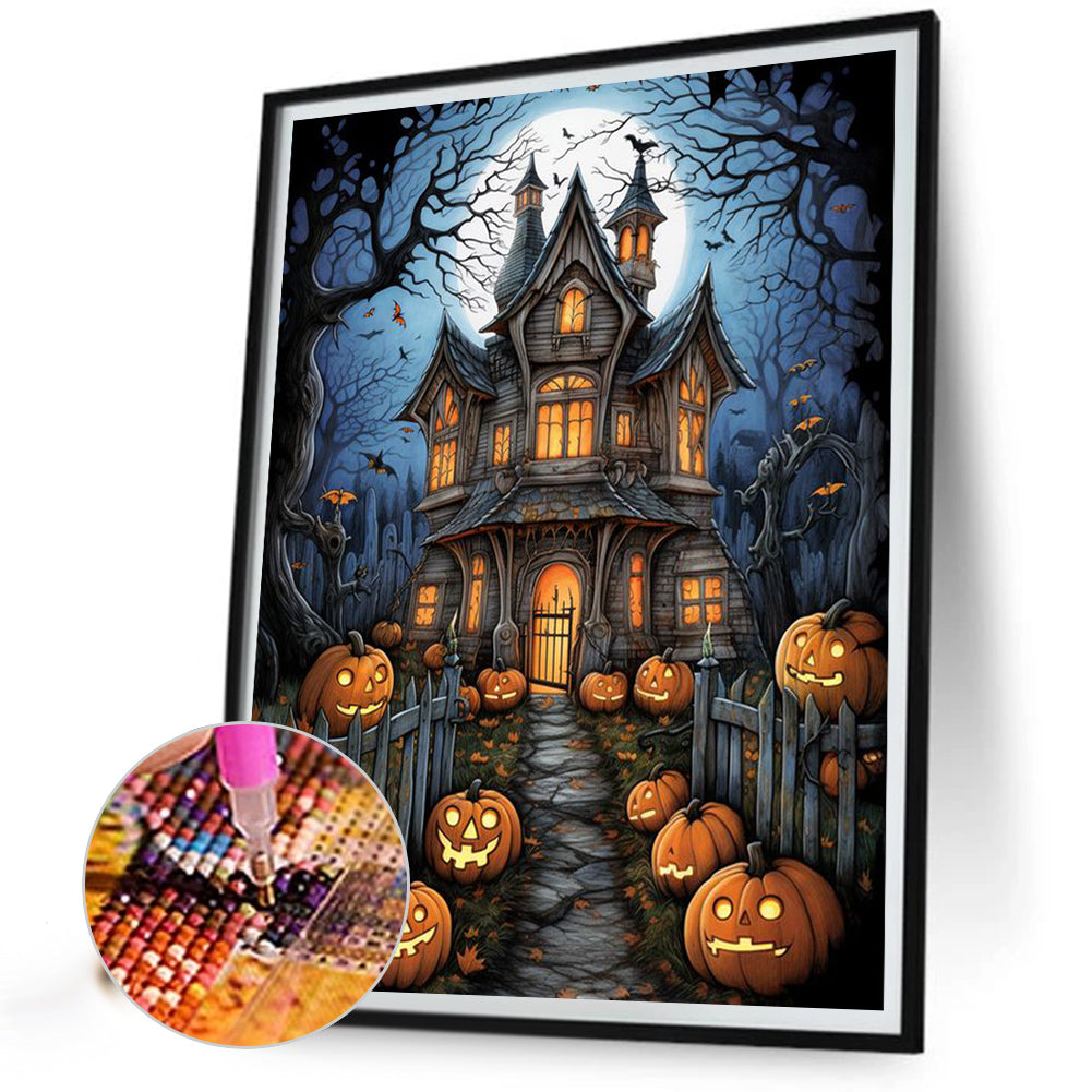 Halloween Haunted House - Full Square Drill Diamond Painting 40*50CM