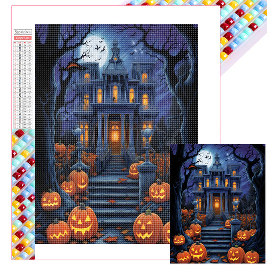 Halloween Haunted House - Full Square Drill Diamond Painting 40*50CM