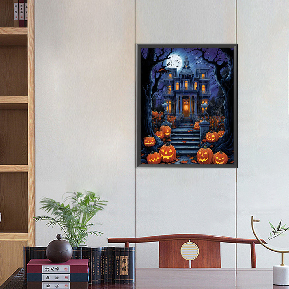 Halloween Haunted House - Full Square Drill Diamond Painting 40*50CM