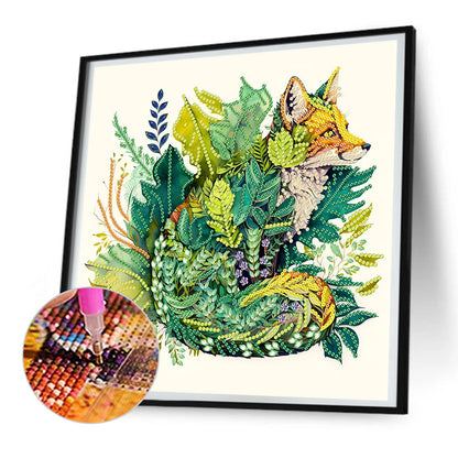 Fox Jungle - Special Shaped Drill Diamond Painting  30*30CM