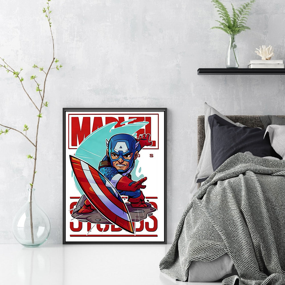 Avengers-Captain America - 11CT Stamped Cross Stitch 40*55CM