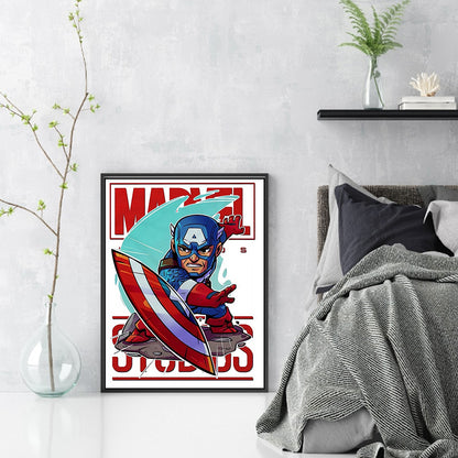 Avengers-Captain America - 11CT Stamped Cross Stitch 40*55CM