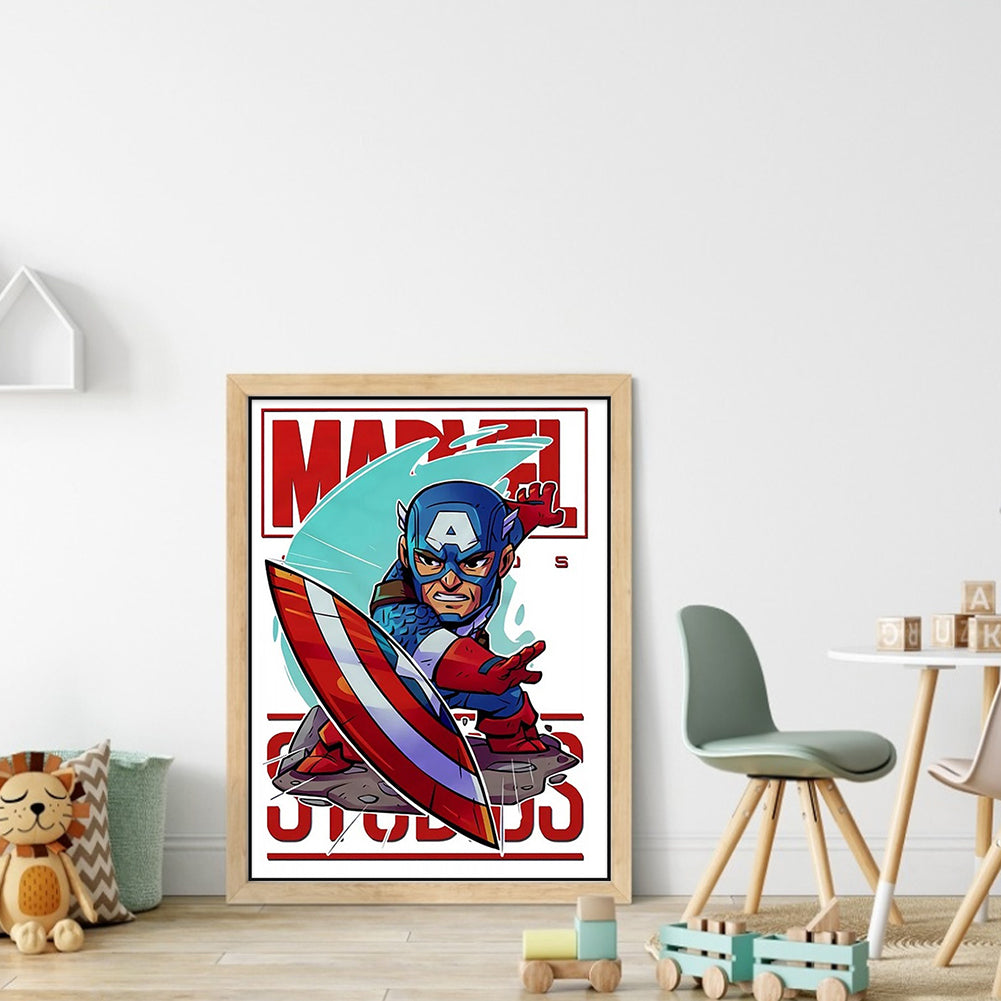 Avengers-Captain America - 11CT Stamped Cross Stitch 40*55CM