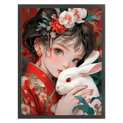 Japanese Kimono Girl - 11CT Stamped Cross Stitch 40*55CM