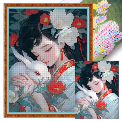 Japanese Kimono Girl - 11CT Stamped Cross Stitch 40*55CM