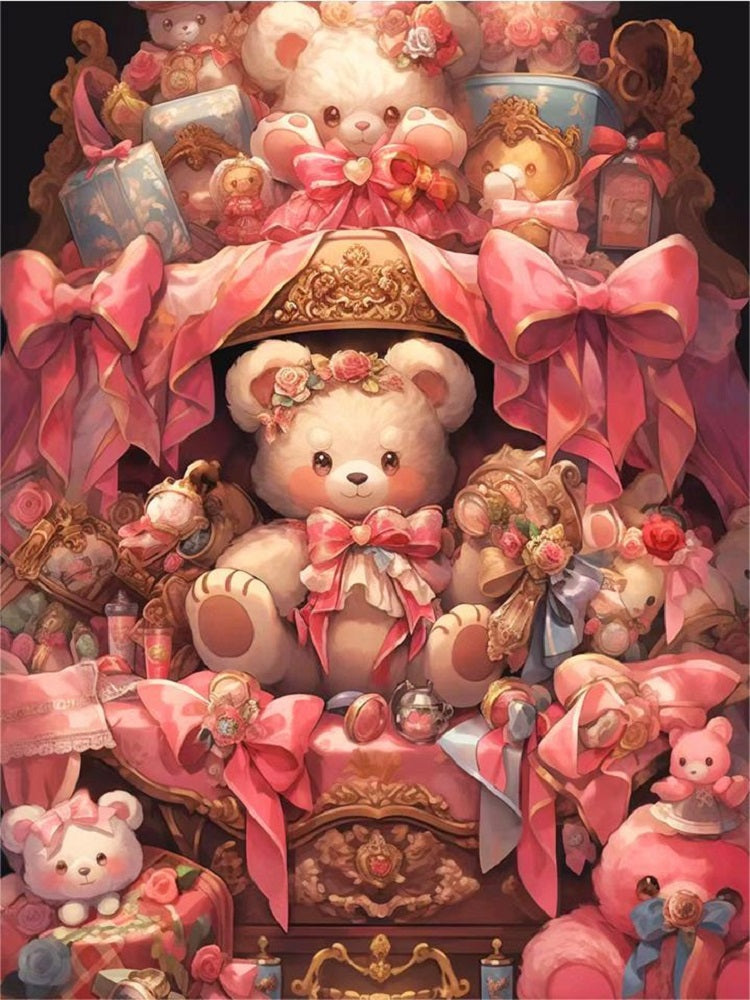 Bear Doll Base - Full Round Drill Diamond Painting 40*50CM