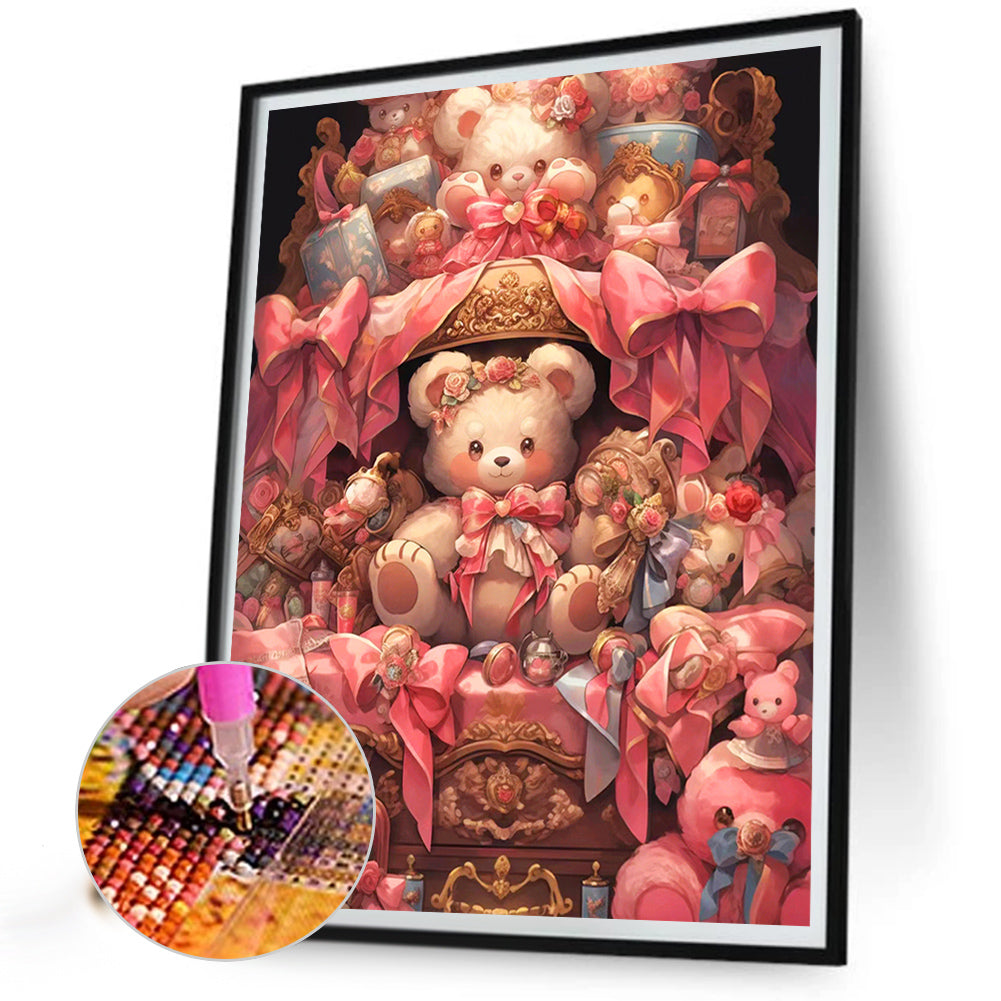 Bear Doll Base - Full Round Drill Diamond Painting 40*50CM