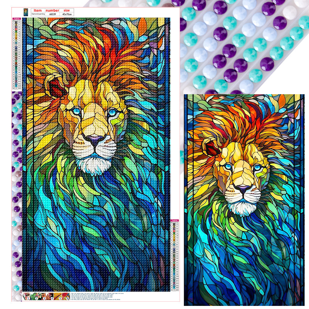 Melancholy Lion - Full Round Drill Diamond Painting 40*70CM