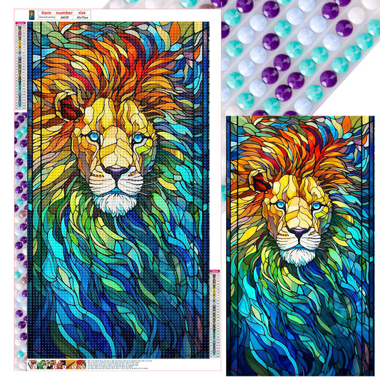 Melancholy Lion - Full Round Drill Diamond Painting 40*70CM