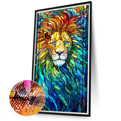 Melancholy Lion - Full Round Drill Diamond Painting 40*70CM