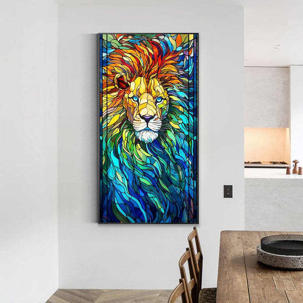 Melancholy Lion - Full Round Drill Diamond Painting 40*70CM