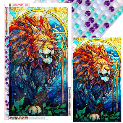 Domineering Lion - Full Round Drill Diamond Painting 40*70CM