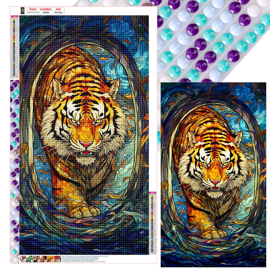 Advancing Tiger - Full Round Drill Diamond Painting 40*70CM