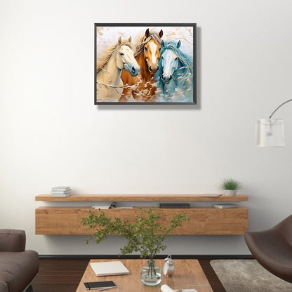 Horse Admiring Flowers - Full Round Drill Diamond Painting 50*40CM