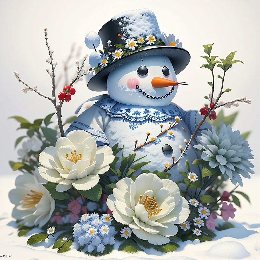 Snowman - Full Round Drill Diamond Painting 40*40CM