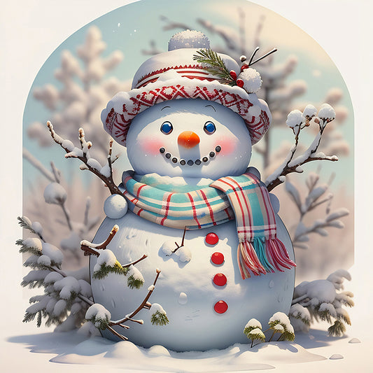 Snowman - Full Round Drill Diamond Painting 40*40CM